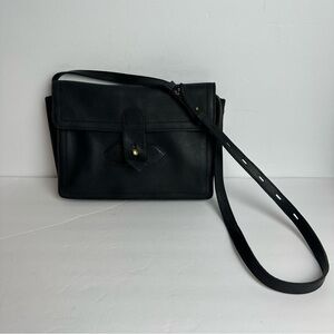 Madewell Leather Crossbody Bag Purse Black Shoulder Bag Flap Adjustable Strap